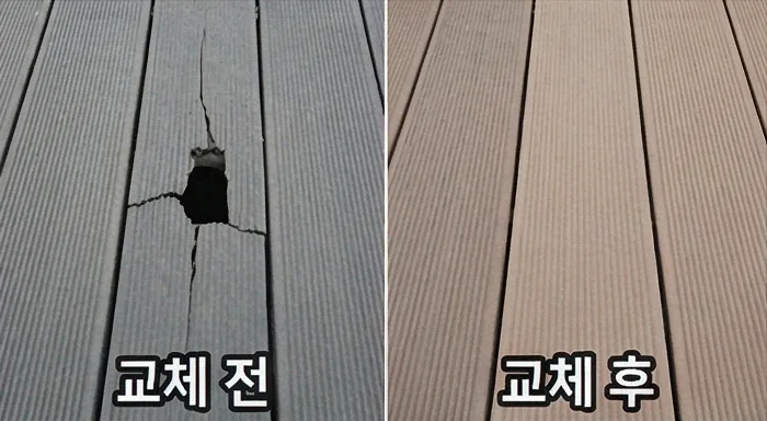 옥상 테라스 데크 시공 사진